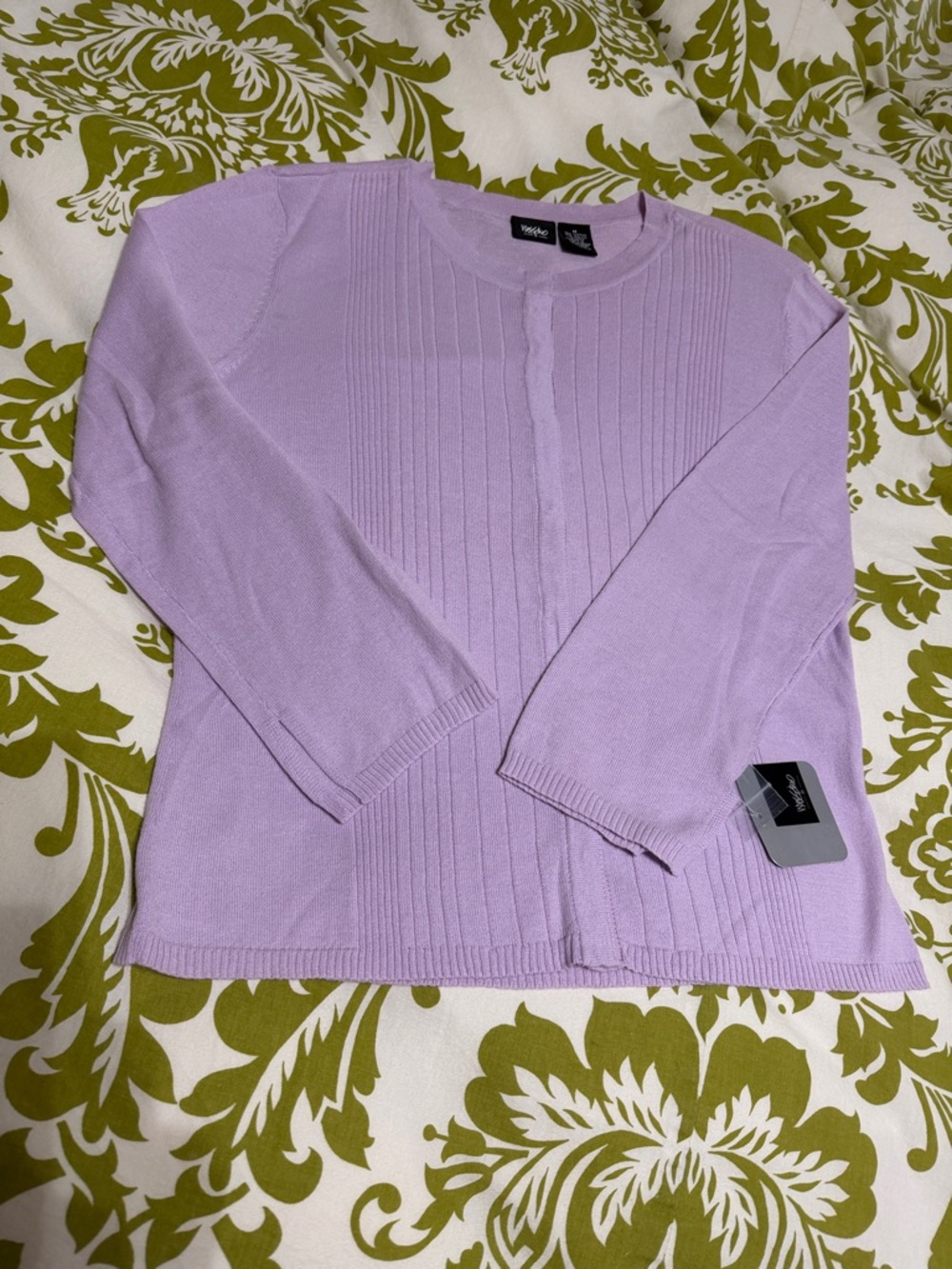 NWT Y2K Vintage “Hydrangea” Lavender Knit Cardigan Sweater